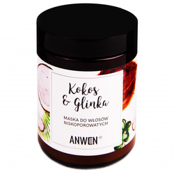 Anwen Kokos i Glinka odżywcza maska do włosów niskoporowatych 180ml