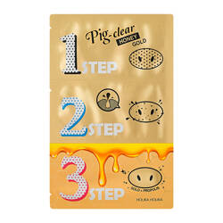 HOLIKA HOLIKA Pig-Clear Honey Gold zestaw plasterków oczyszczających z zaskórników 3szt (P1)