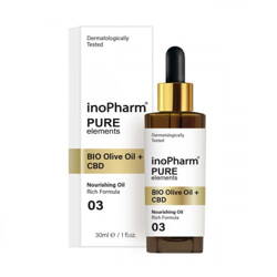 InoPharm Pure Elements BIO Olive Oil + CBD serum do twarzy i szyi z kannabidiolem i oliwką 30ml (P1)
