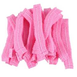 Jednorazowe czepki włókninowe 100szt czepek różowe