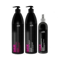 Zestaw Joanna silk-jedwab szampon + odżywka 2x1L + spray 300ml