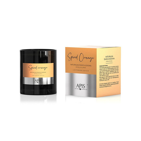 APIS Naturalna Świeca Sojowa Spiced Orange do masażu ciała i aromaterapii 220g