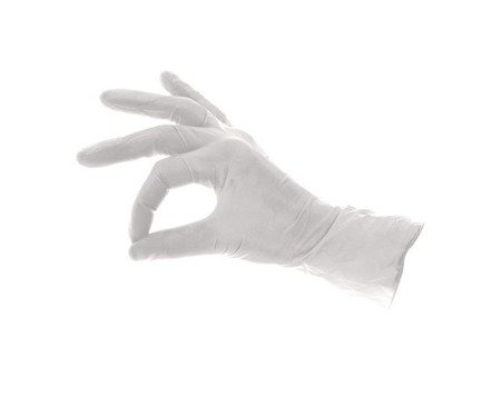 Jednorazowe rękawiczki białe winylowe M