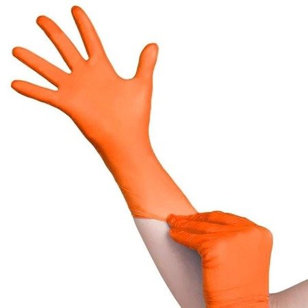Rękawiczki nitrylowe pomarańcz S 2szt